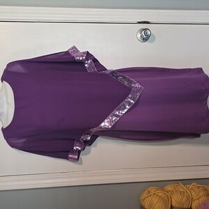 Koh Koh Purple Scarf Sleeve Sequin Dress Sz Med NWOT